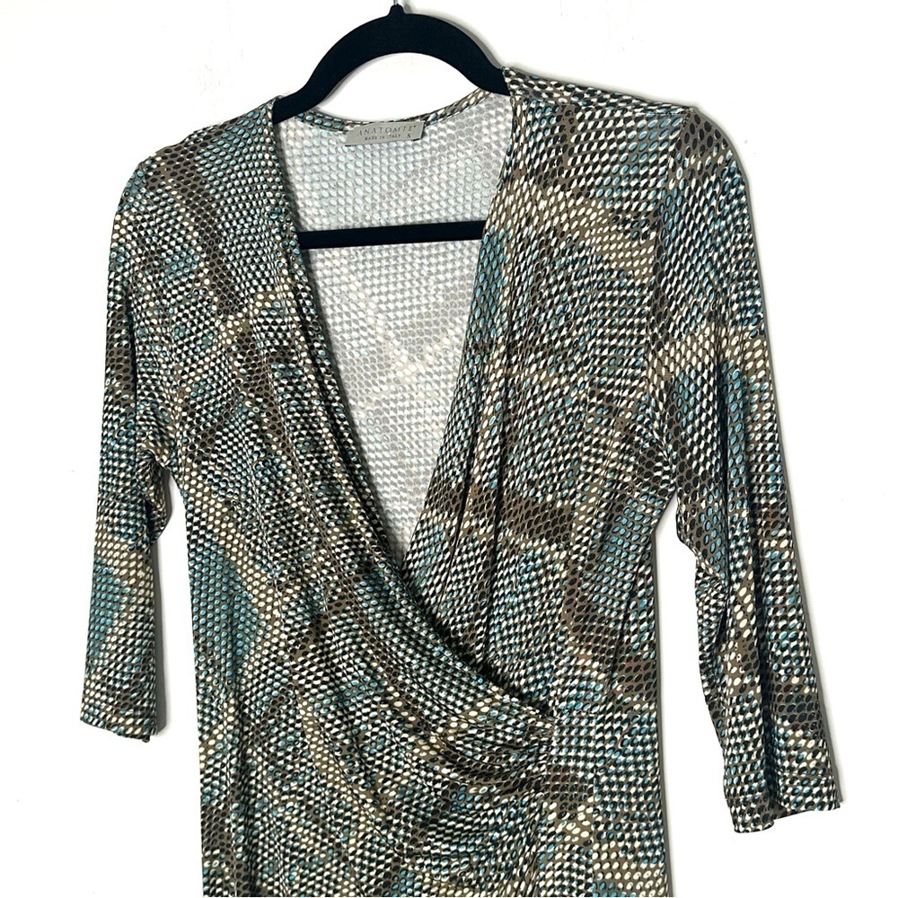 Anatomie Printed Marine Dress in Reptile Plaid S - Picture 5 of 7
